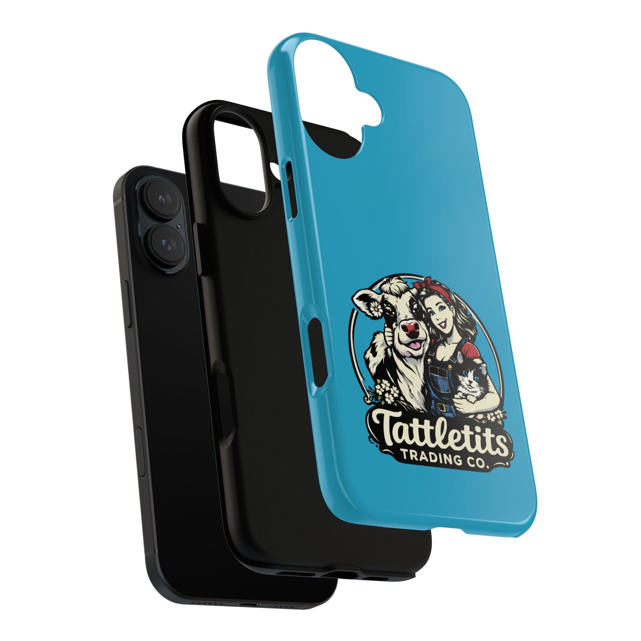Phone Case — Retro 'Tuffellets' Logo Pattern on Teal
