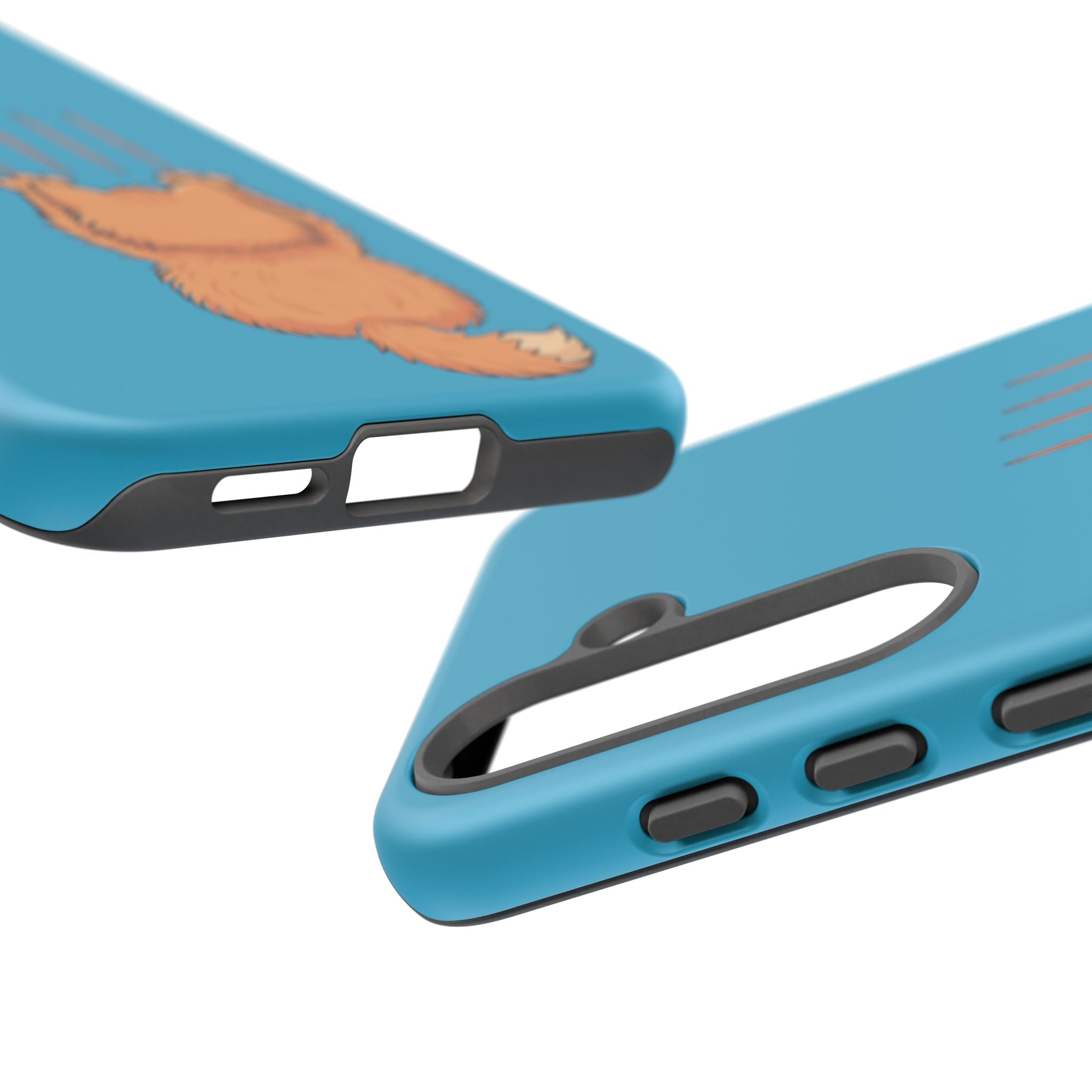 Cat Claw Blue Phone Case — Cute Hanging Orange Kitten Protective Cover