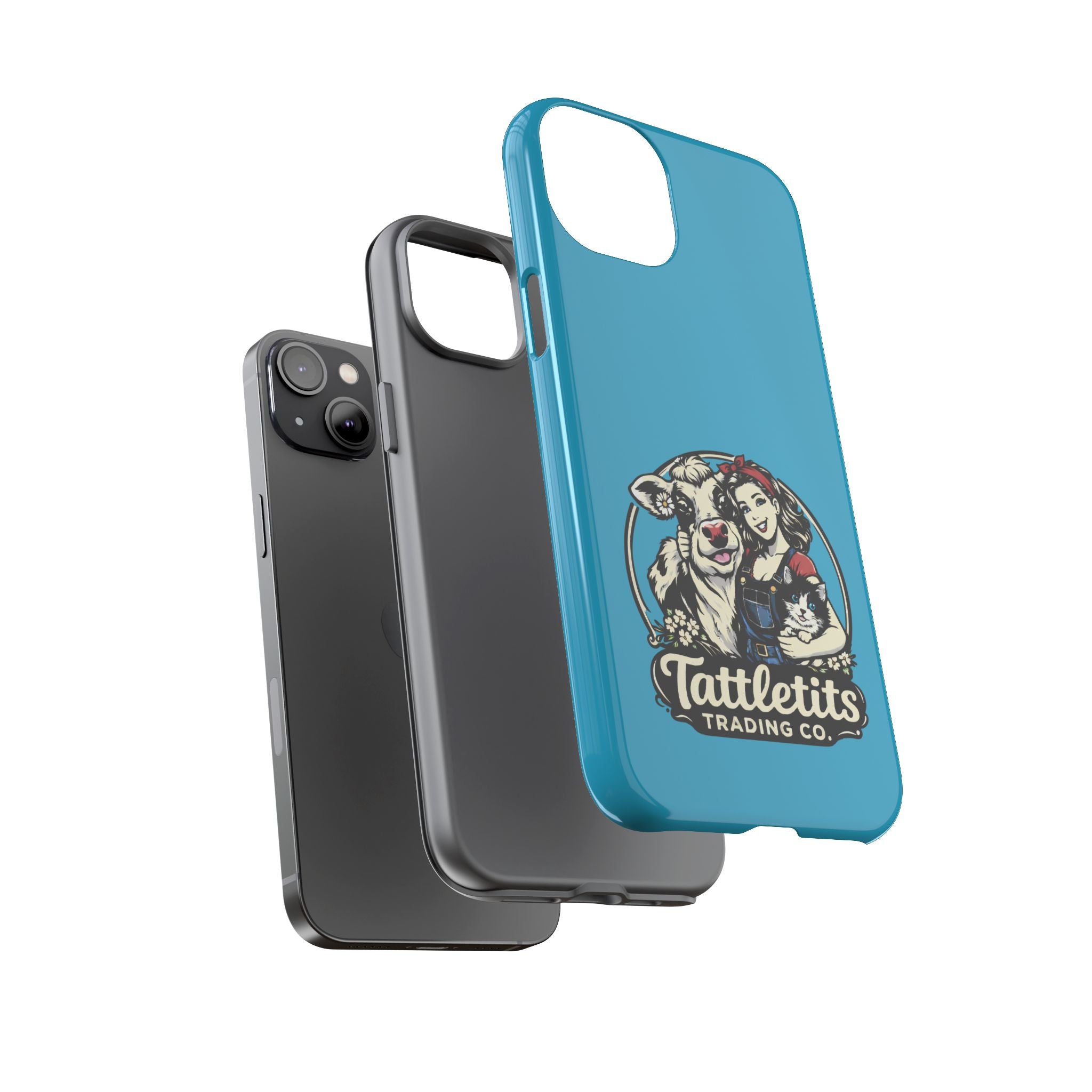 Phone Case — Retro 'Tuffellets' Logo Pattern on Teal