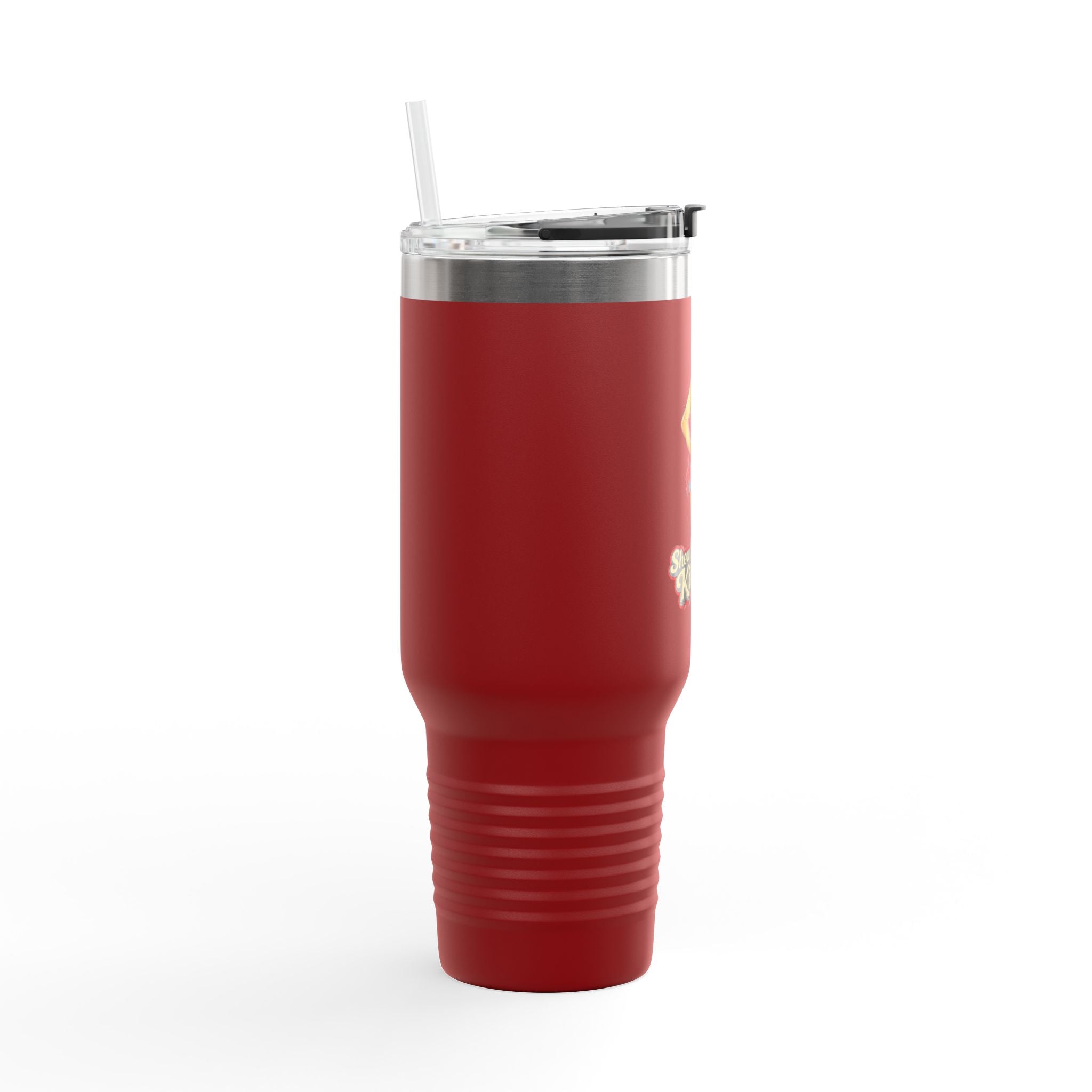 40oz Insulated Travel Mug — "Show Me Dem Kitties" Pin-Up Cat Design