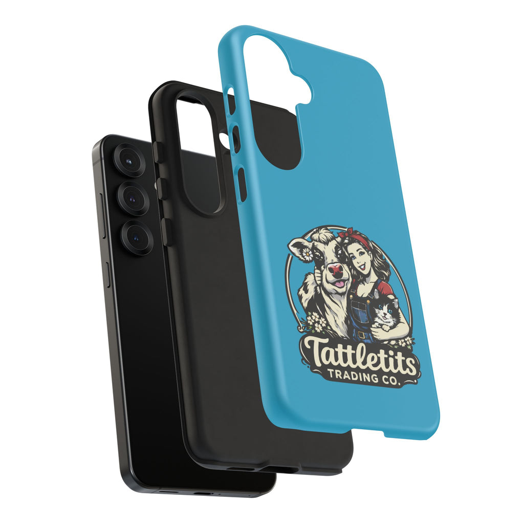 Phone Case — Retro 'Tuffellets' Logo Pattern on Teal