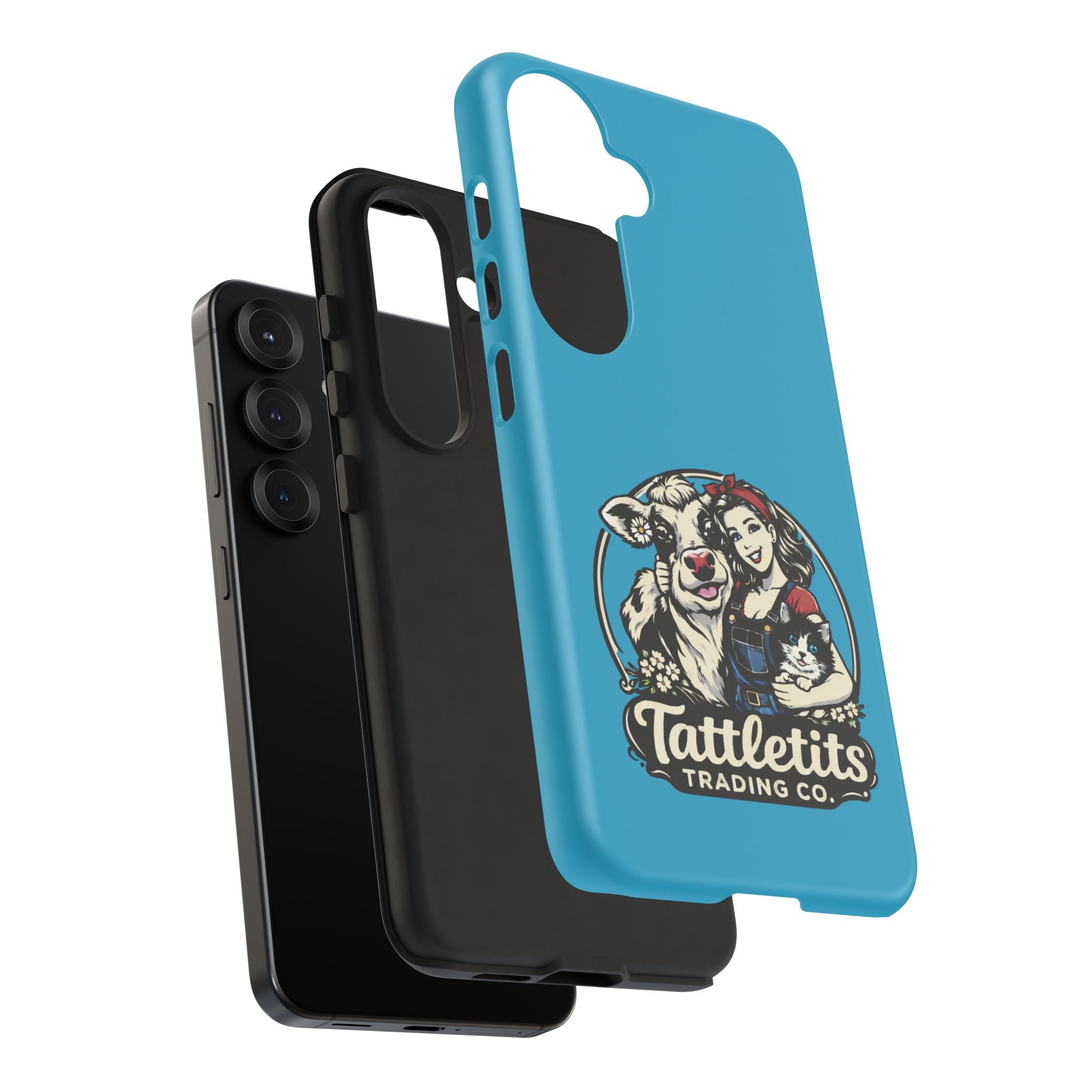 Phone Case — Retro 'Tuffellets' Logo Pattern on Teal