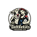 Tattletits Trading Co. Kiss-Cut Sticker — Retro Farmgirl Cow & Cat Logo