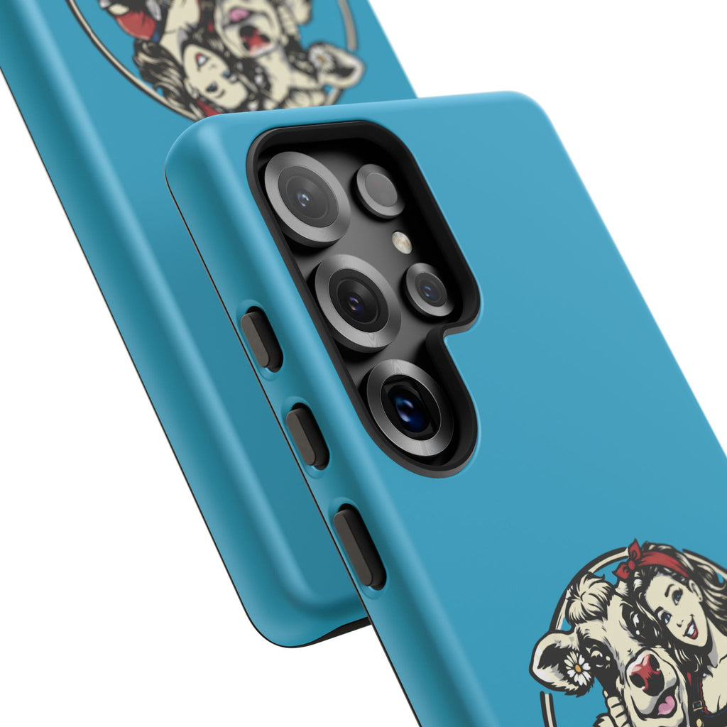 Phone Case — Retro 'Tuffellets' Logo Pattern on Teal