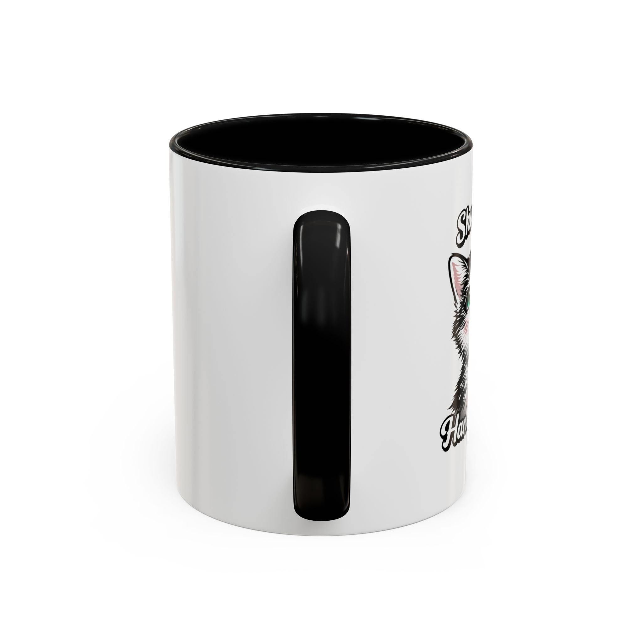 Cat Lover Accent Coffee Mug — Cute Staring Cat Design (11/15 oz)