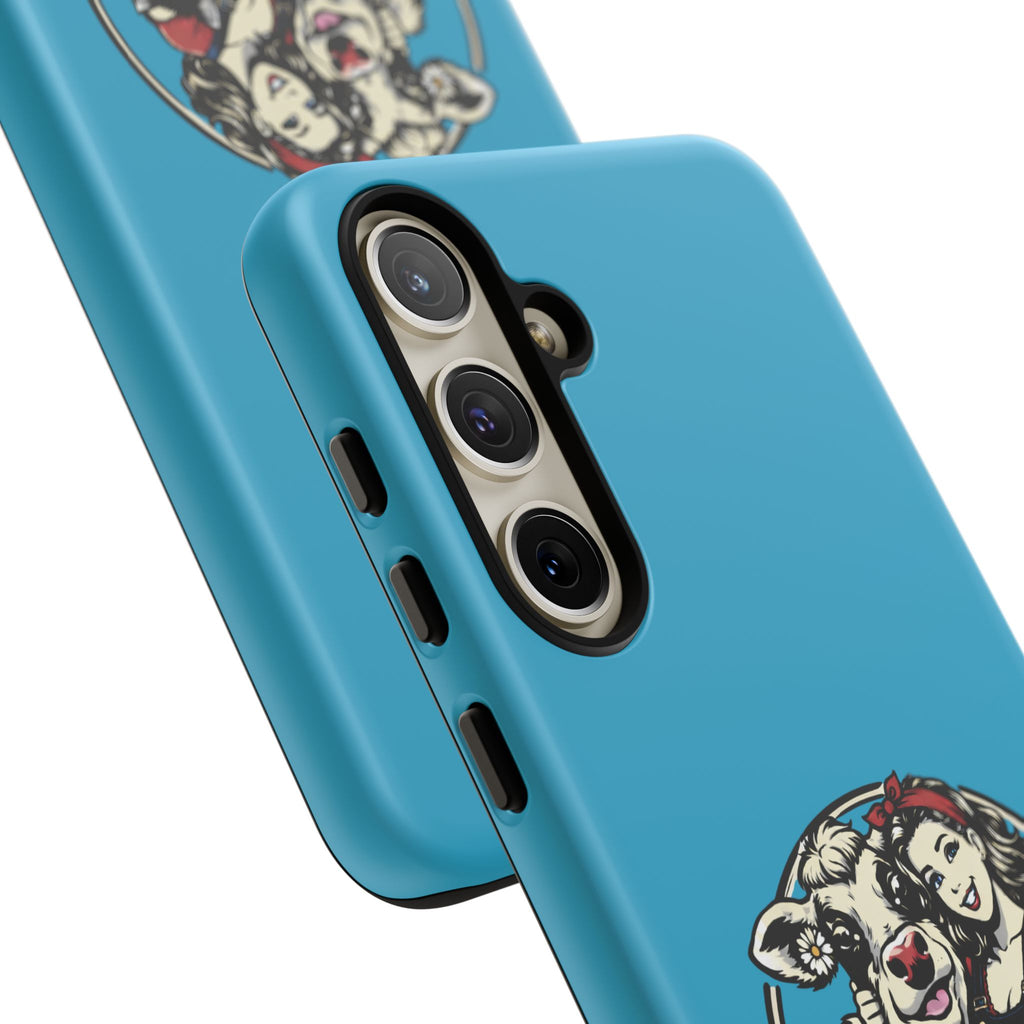 Phone Case — Retro 'Tuffellets' Logo Pattern on Teal