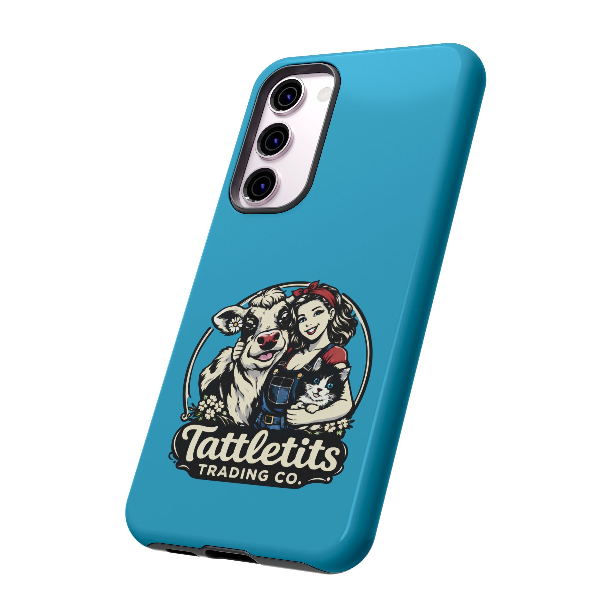 Phone Case — Retro 'Tuffellets' Logo Pattern on Teal
