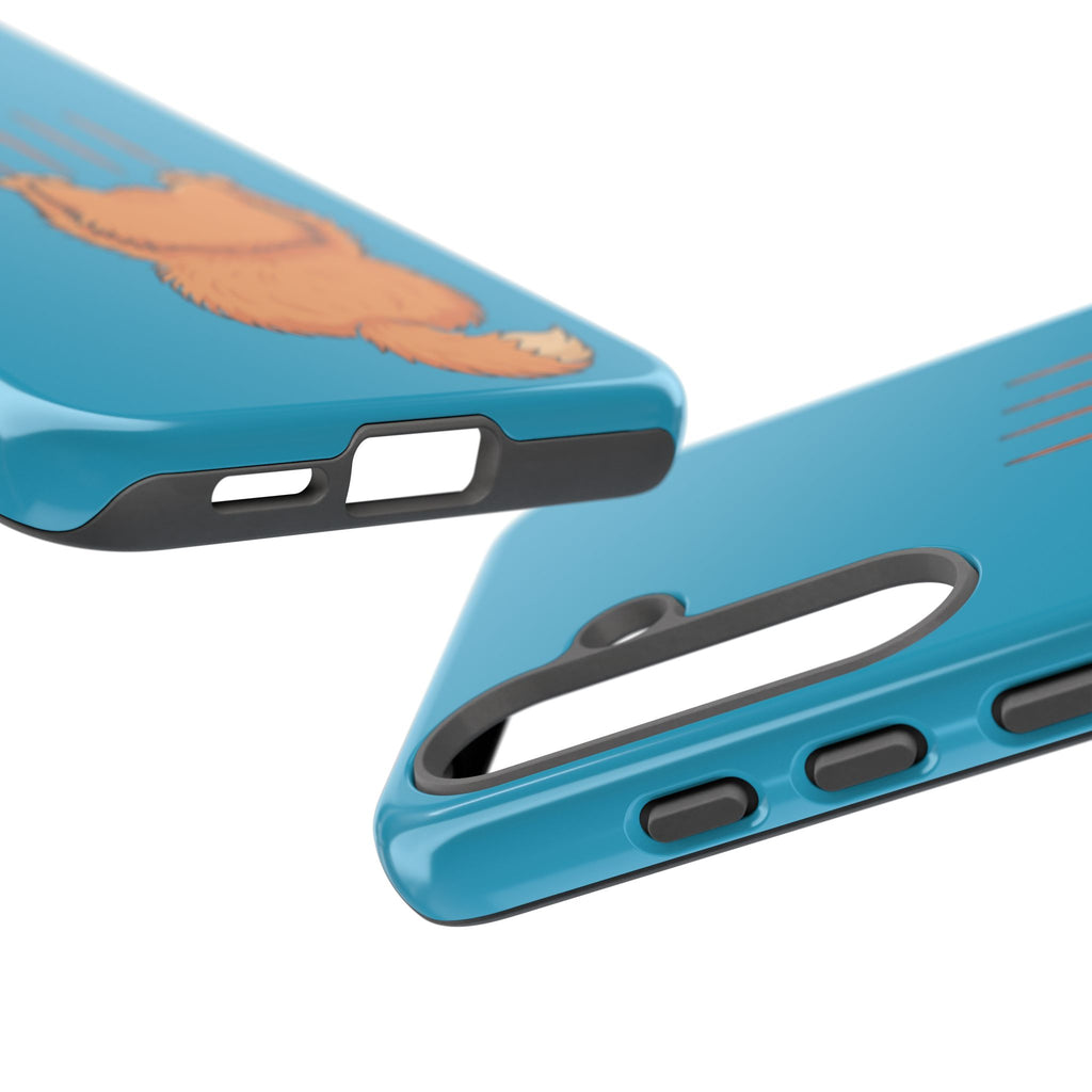 Cat Claw Blue Phone Case — Cute Hanging Orange Kitten Protective Cover