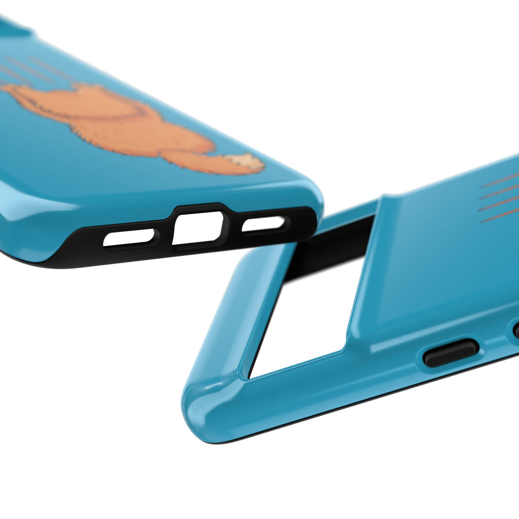 Cat Claw Blue Phone Case — Cute Hanging Orange Kitten Protective Cover