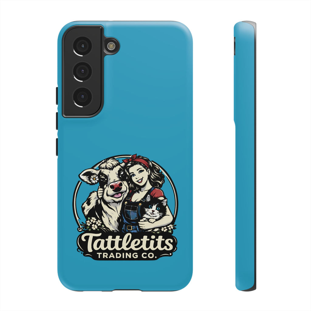 Phone Case — Retro 'Tuffellets' Logo Pattern on Teal