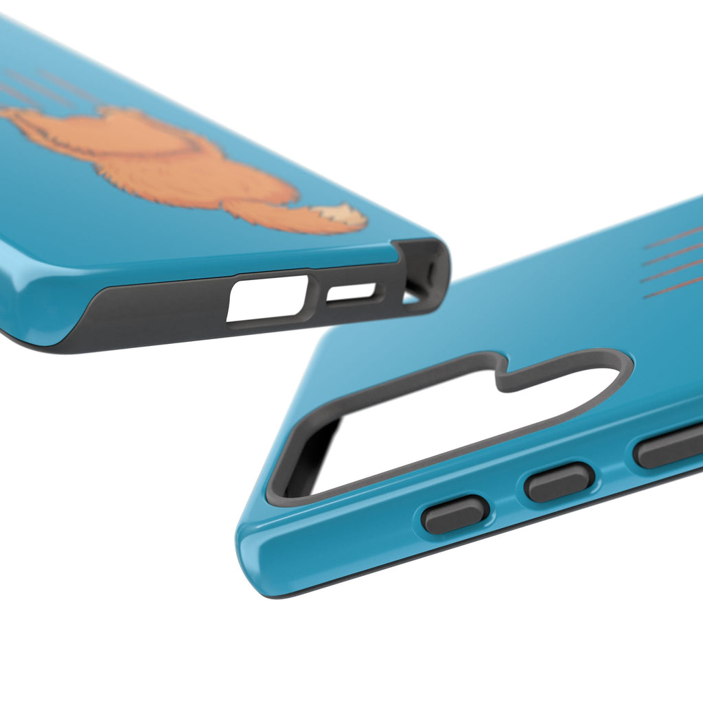 Cat Claw Blue Phone Case — Cute Hanging Orange Kitten Protective Cover