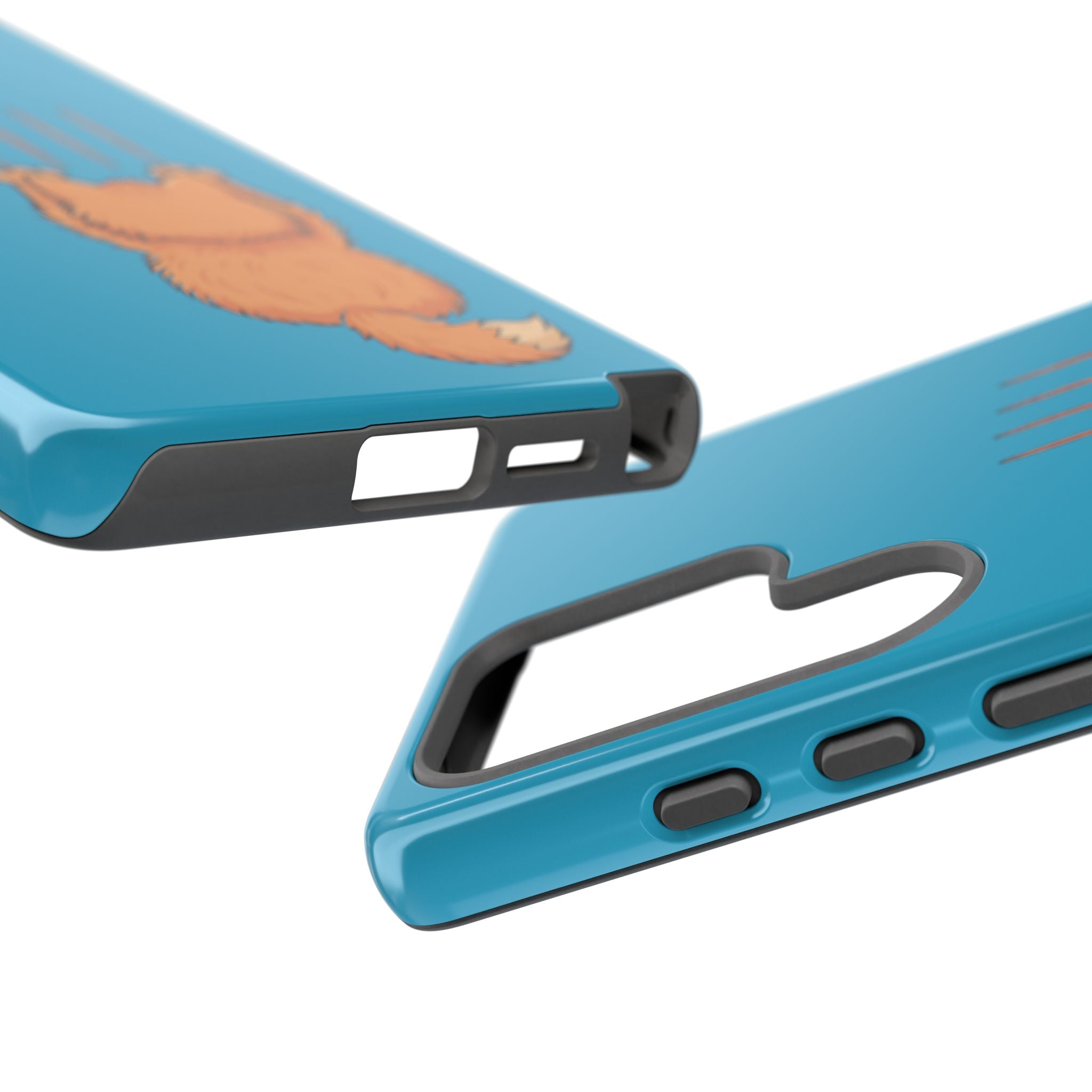 Cat Claw Blue Phone Case — Cute Hanging Orange Kitten Protective Cover
