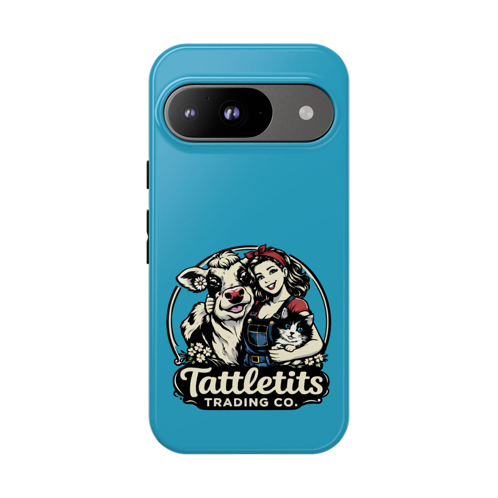 Phone Case — Retro 'Tuffellets' Logo Pattern on Teal