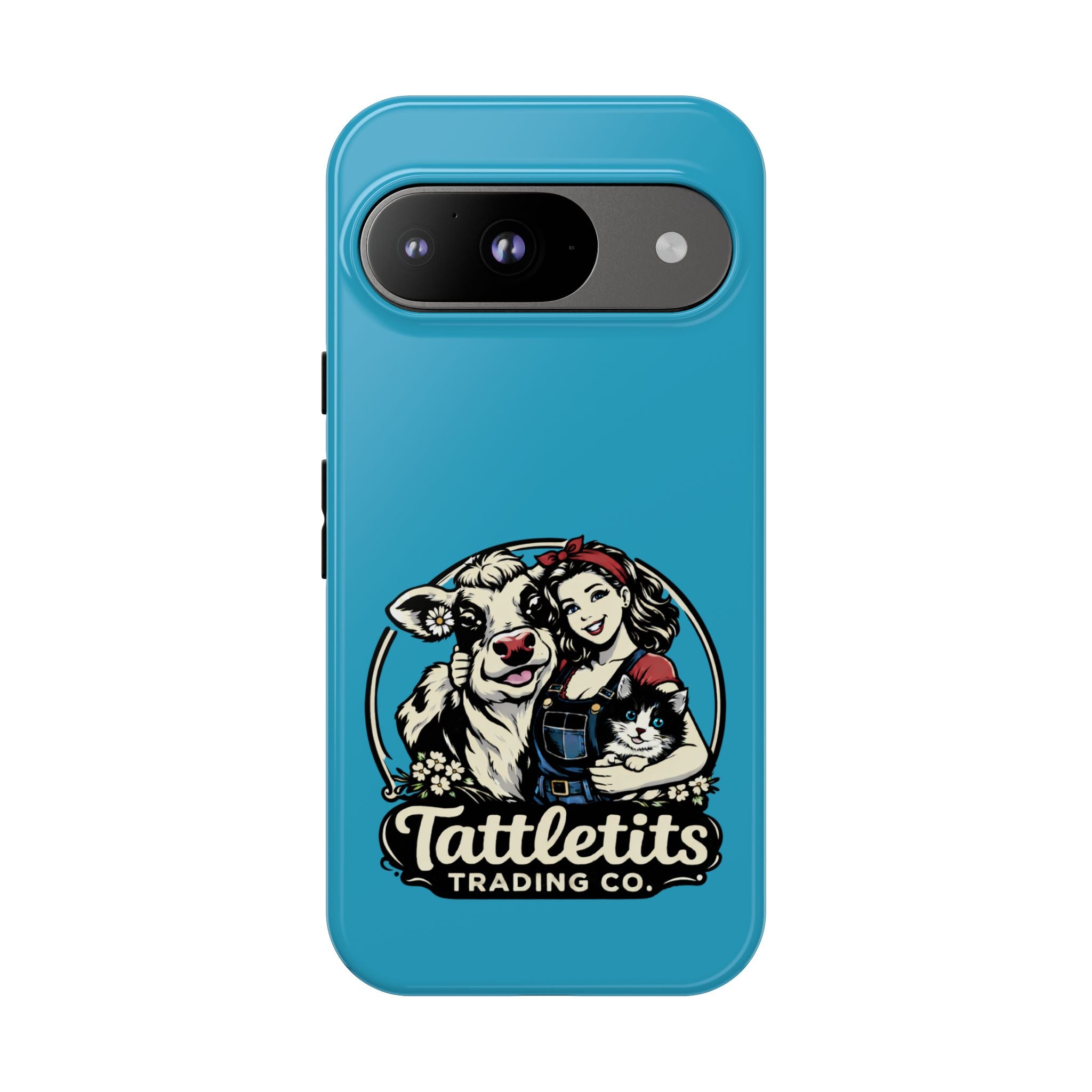 Phone Case — Retro 'Tuffellets' Logo Pattern on Teal