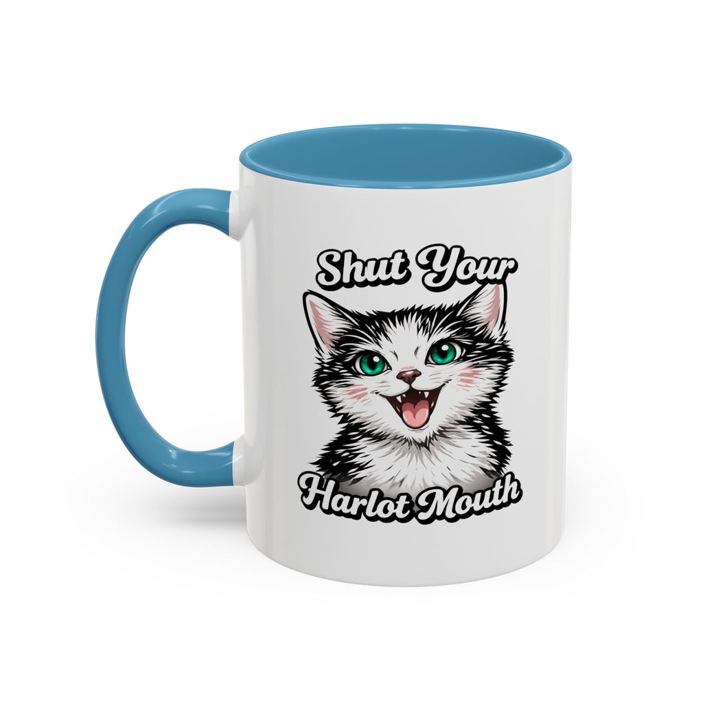 Cat Lover Accent Coffee Mug — Cute Staring Cat Design (11/15 oz)