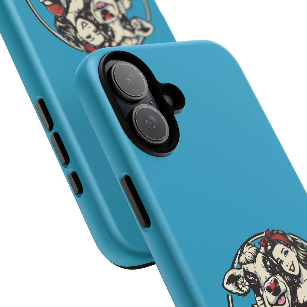 Phone Case — Retro 'Tuffellets' Logo Pattern on Teal