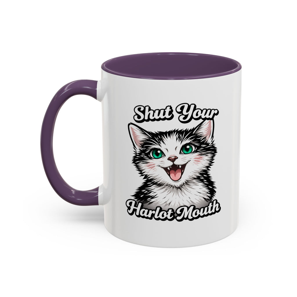 Cat Lover Accent Coffee Mug — Cute Staring Cat Design (11/15 oz)