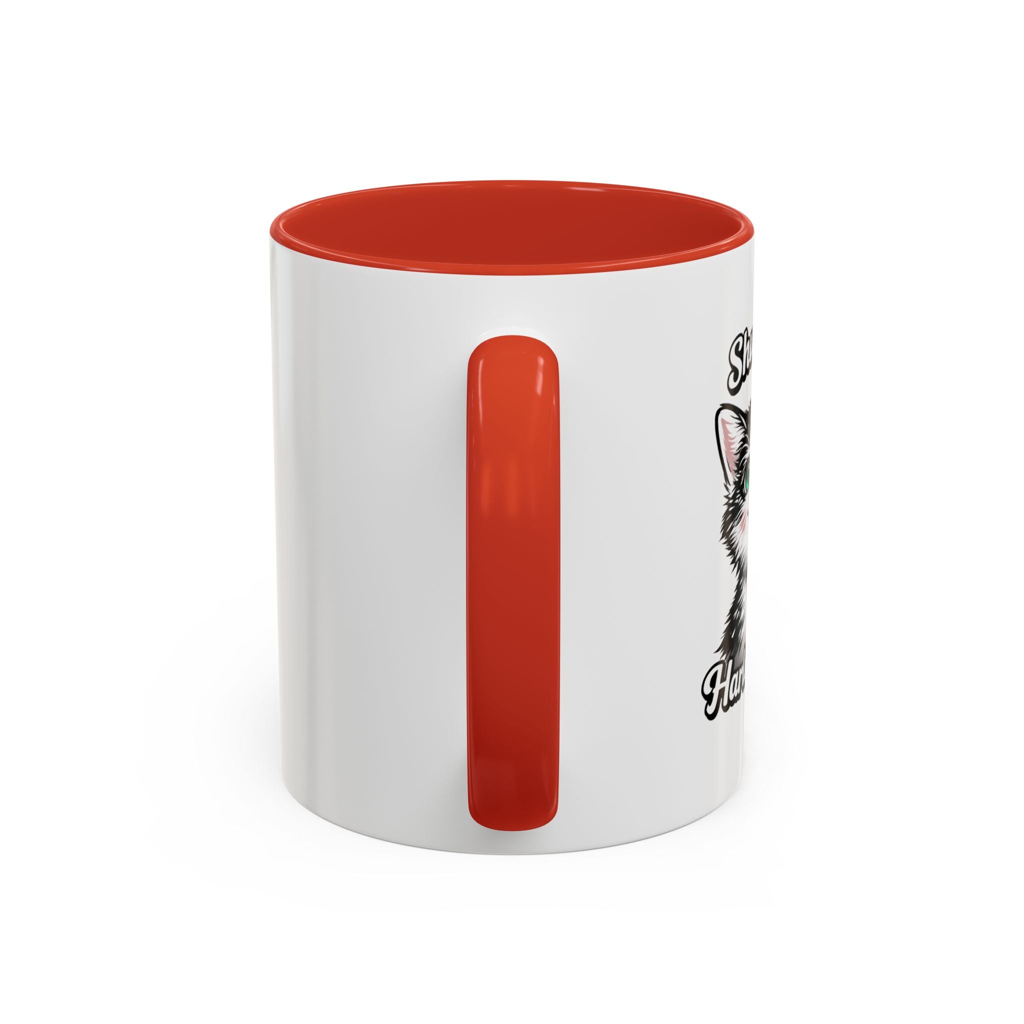 Cat Lover Accent Coffee Mug — Cute Staring Cat Design (11/15 oz)