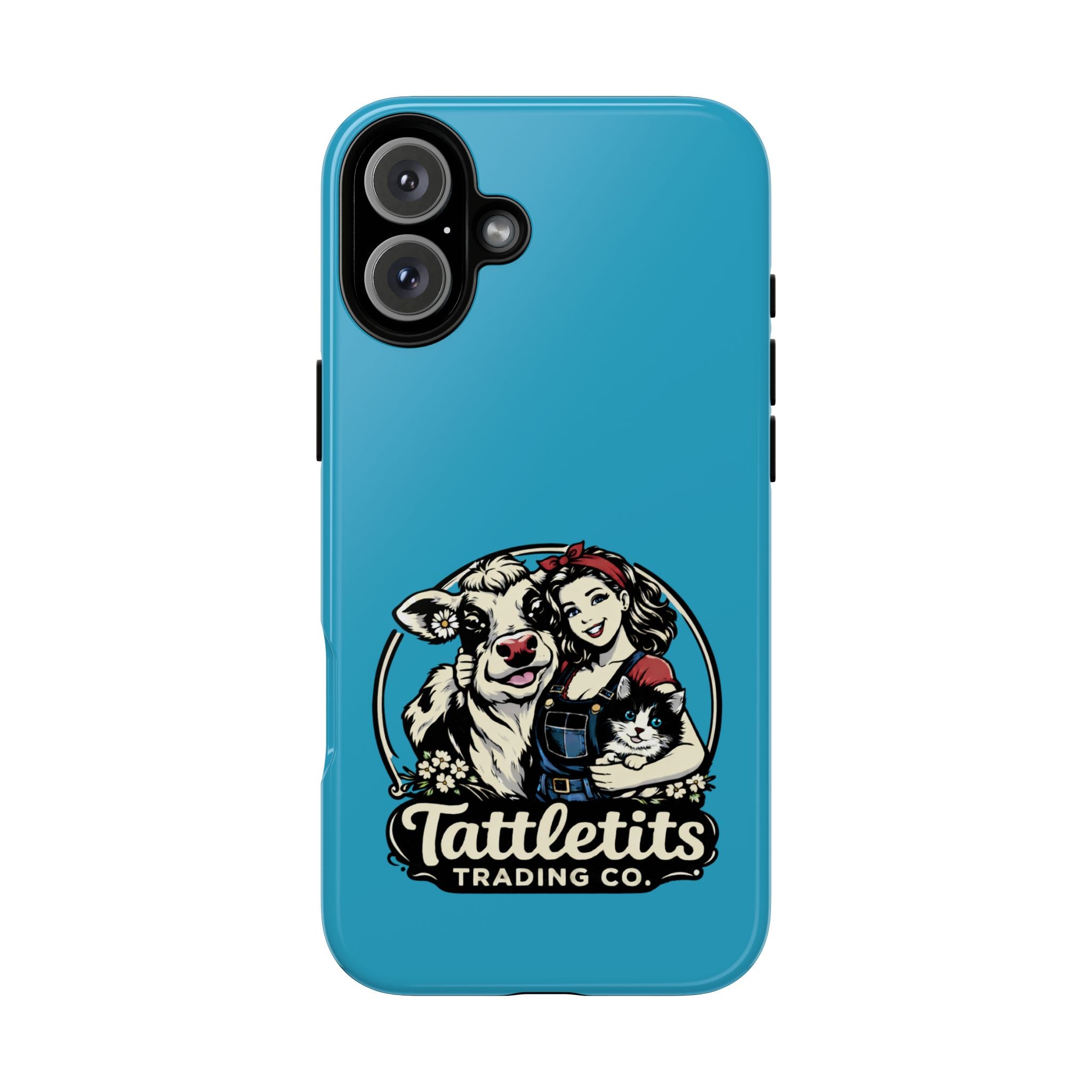 Phone Case — Retro 'Tuffellets' Logo Pattern on Teal