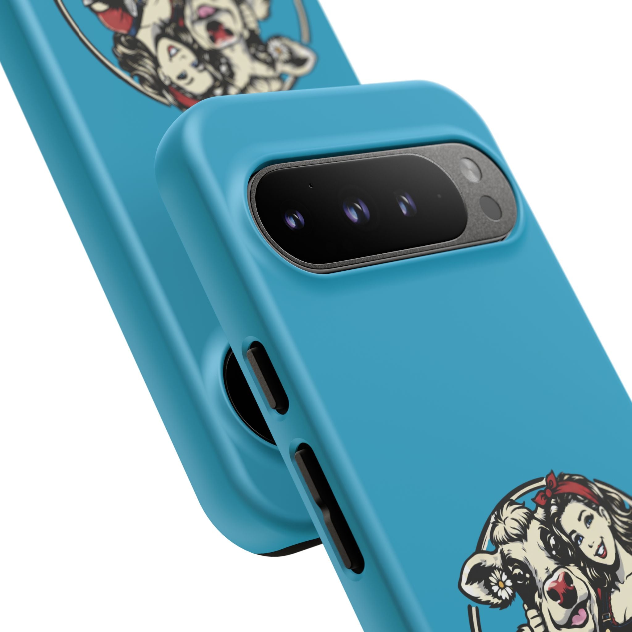 Phone Case — Retro 'Tuffellets' Logo Pattern on Teal