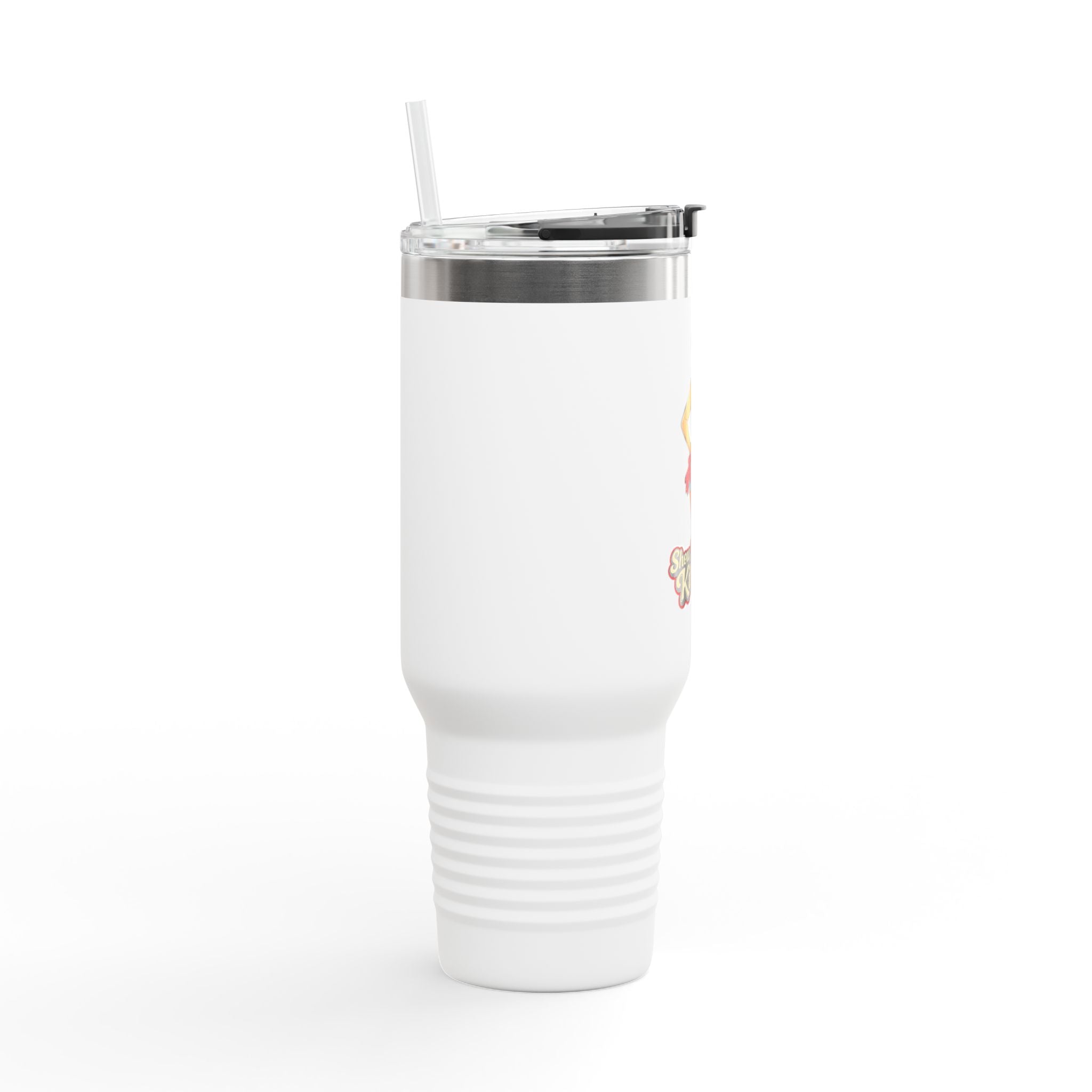 40oz Insulated Travel Mug — "Show Me Dem Kitties" Pin-Up Cat Design