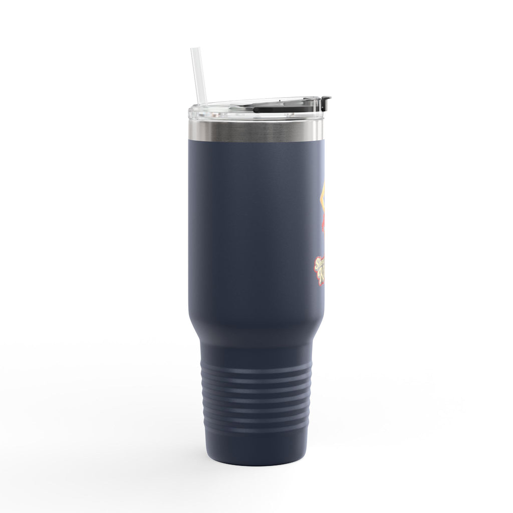 40oz Insulated Travel Mug — "Show Me Dem Kitties" Pin-Up Cat Design