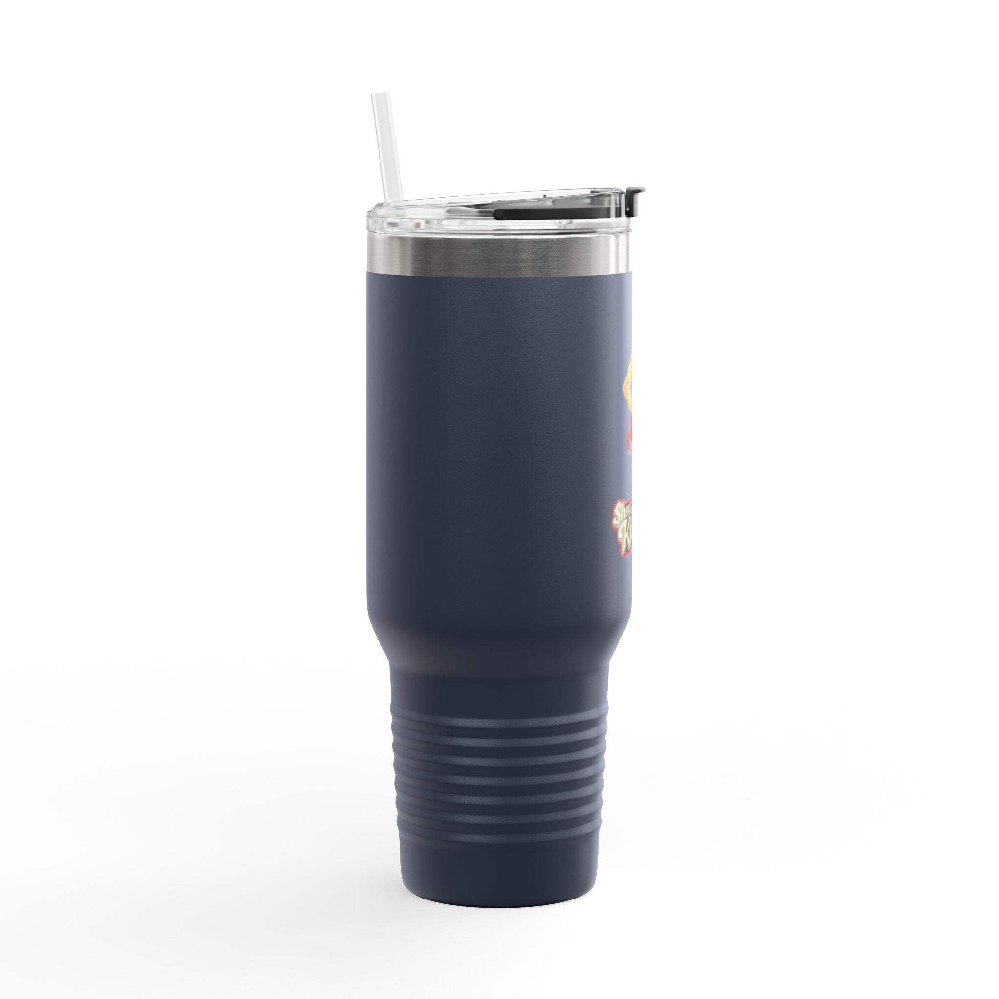 40oz Insulated Travel Mug — "Show Me Dem Kitties" Pin-Up Cat Design
