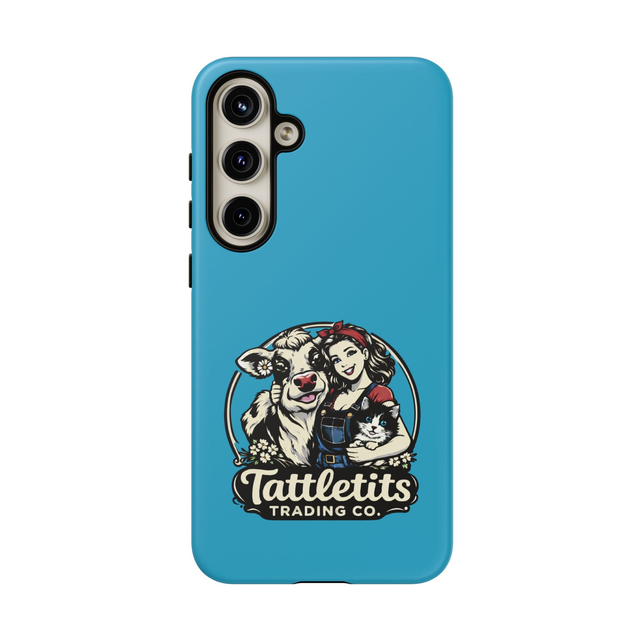 Phone Case — Retro 'Tuffellets' Logo Pattern on Teal
