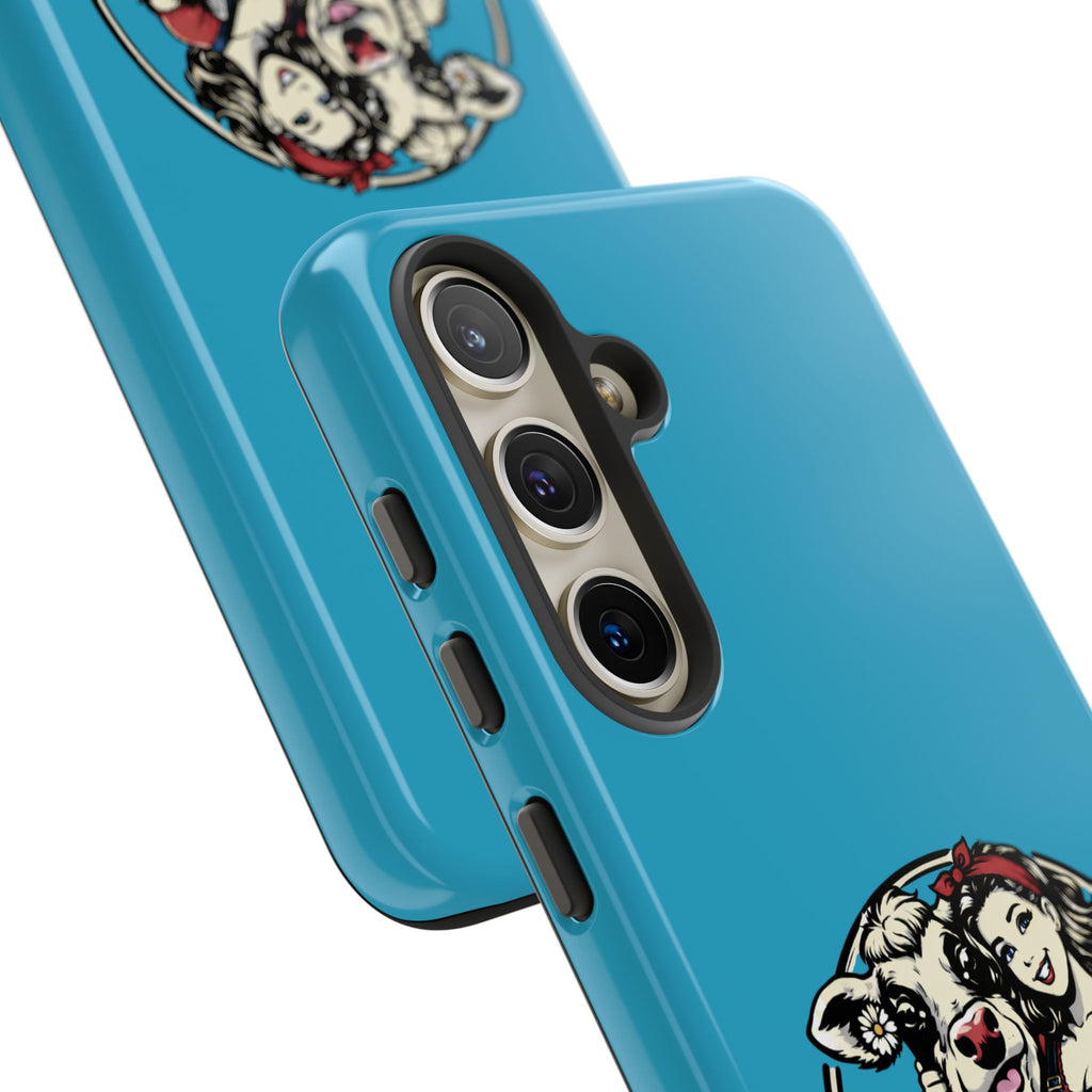Phone Case — Retro 'Tuffellets' Logo Pattern on Teal