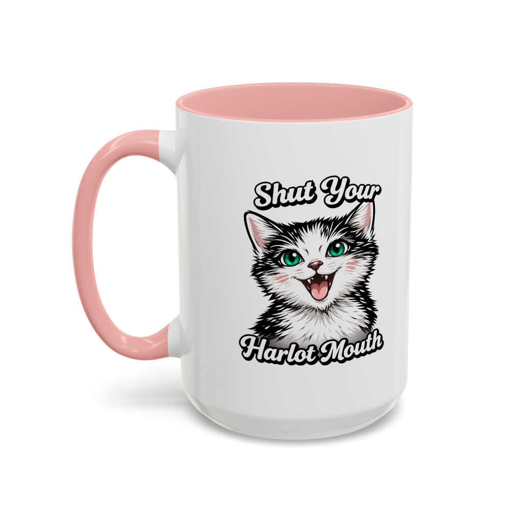 Cat Lover Accent Coffee Mug — Cute Staring Cat Design (11/15 oz)