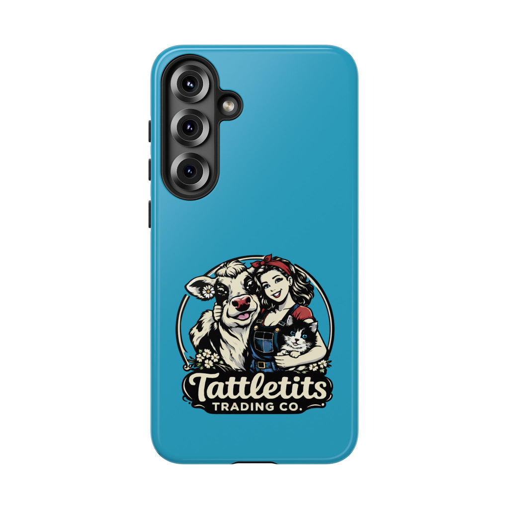 Phone Case — Retro 'Tuffellets' Logo Pattern on Teal