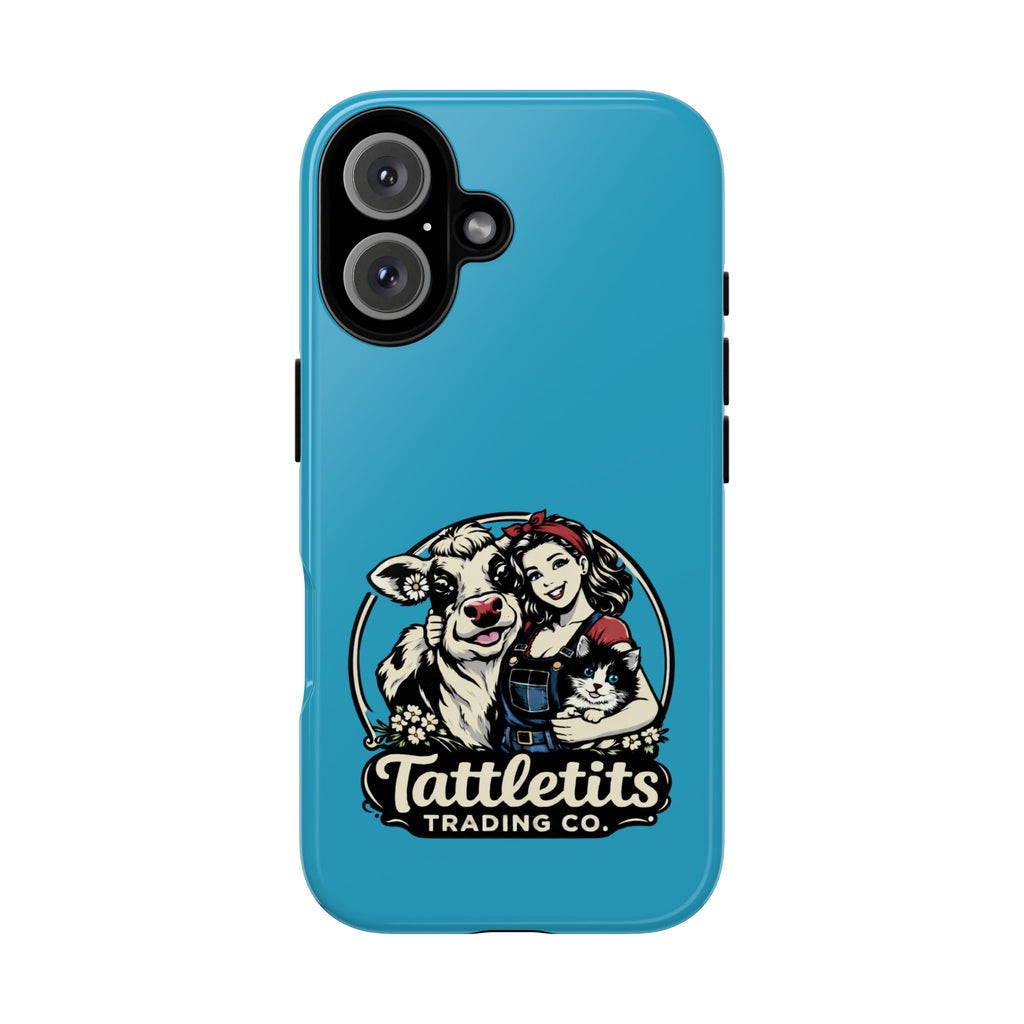 Phone Case — Retro 'Tuffellets' Logo Pattern on Teal