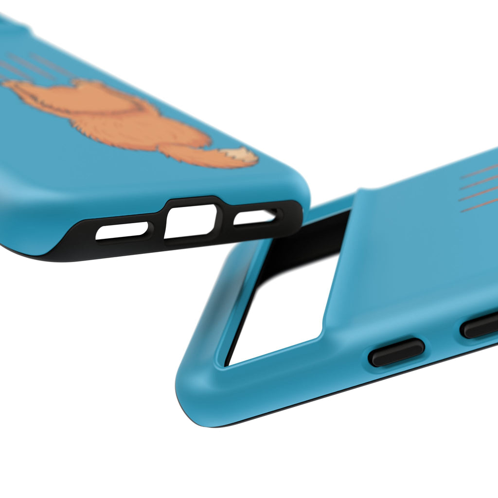 Cat Claw Blue Phone Case — Cute Hanging Orange Kitten Protective Cover
