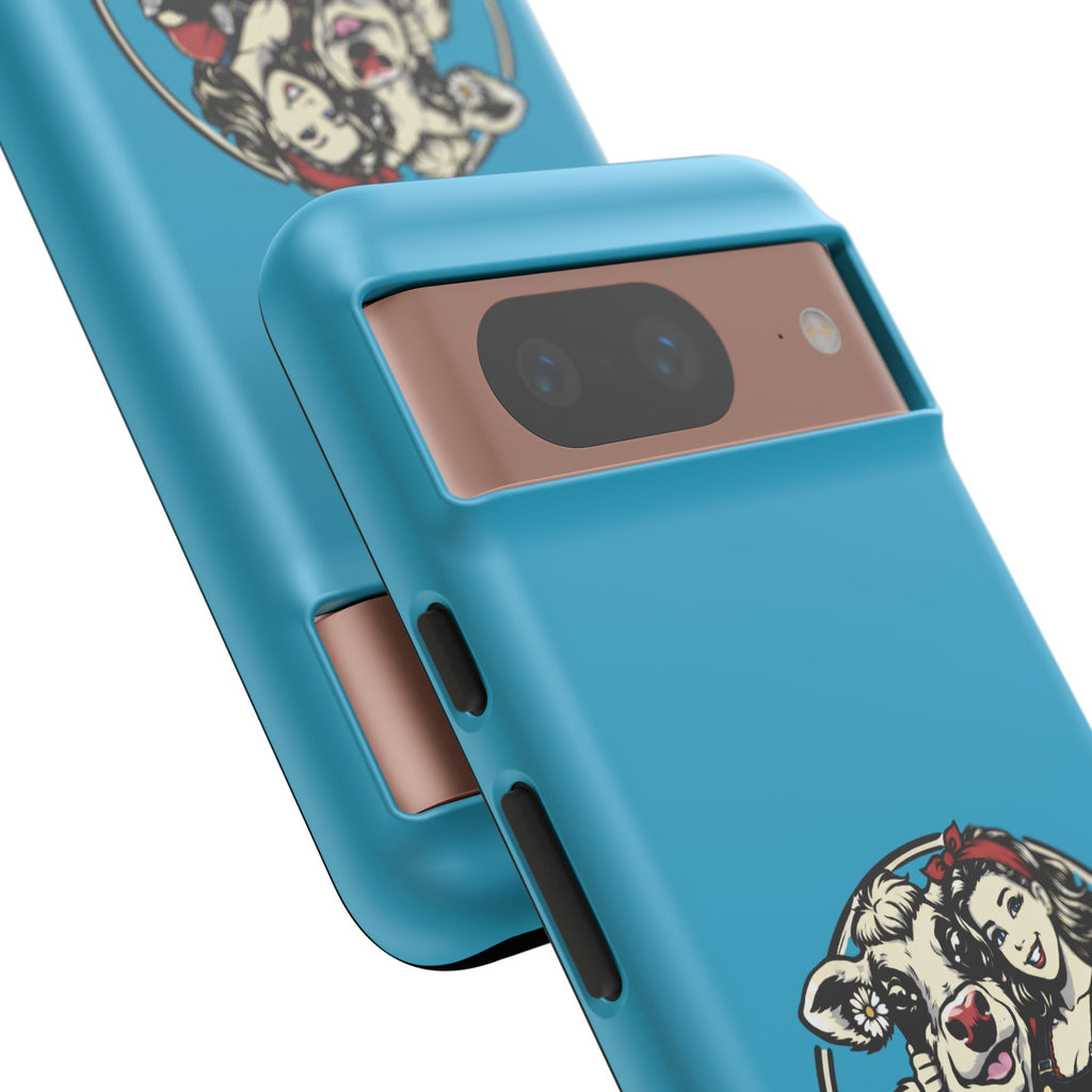 Phone Case — Retro 'Tuffellets' Logo Pattern on Teal