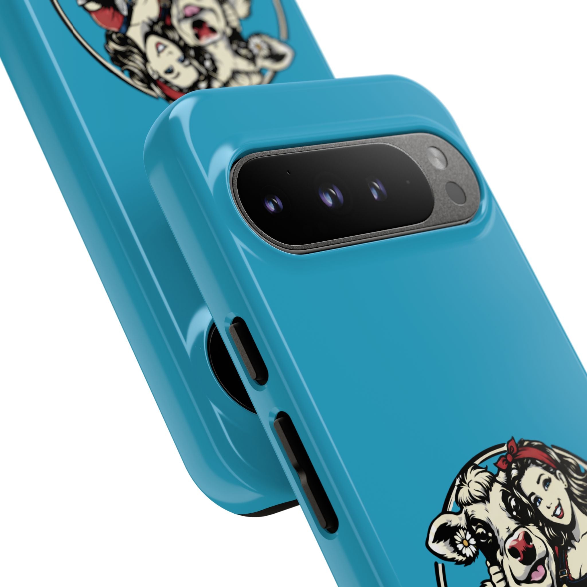 Phone Case — Retro 'Tuffellets' Logo Pattern on Teal