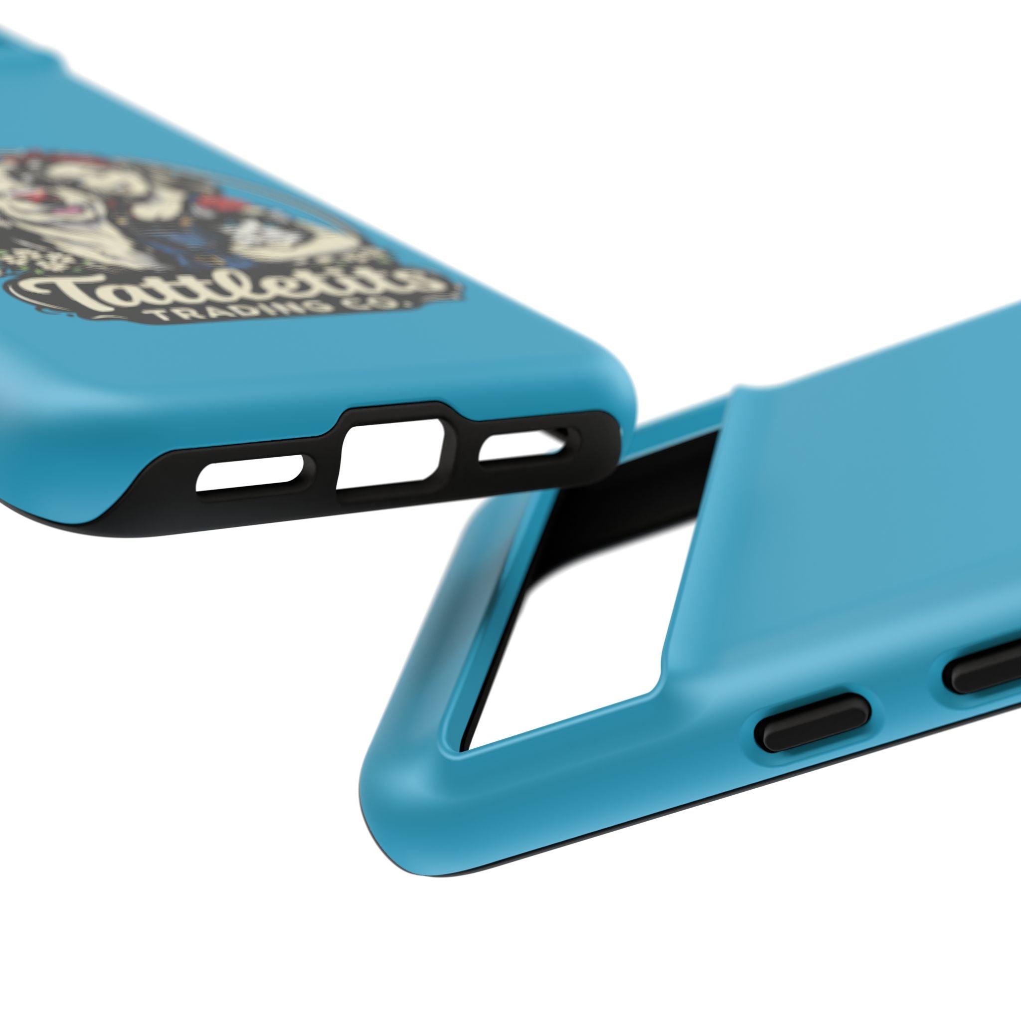 Phone Case — Retro 'Tuffellets' Logo Pattern on Teal