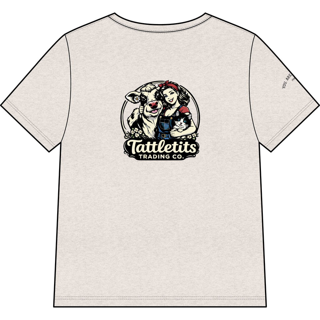 T-Shirt — Tattletits Trading Co. Retro Cowgirl & Cow Graphic Tee