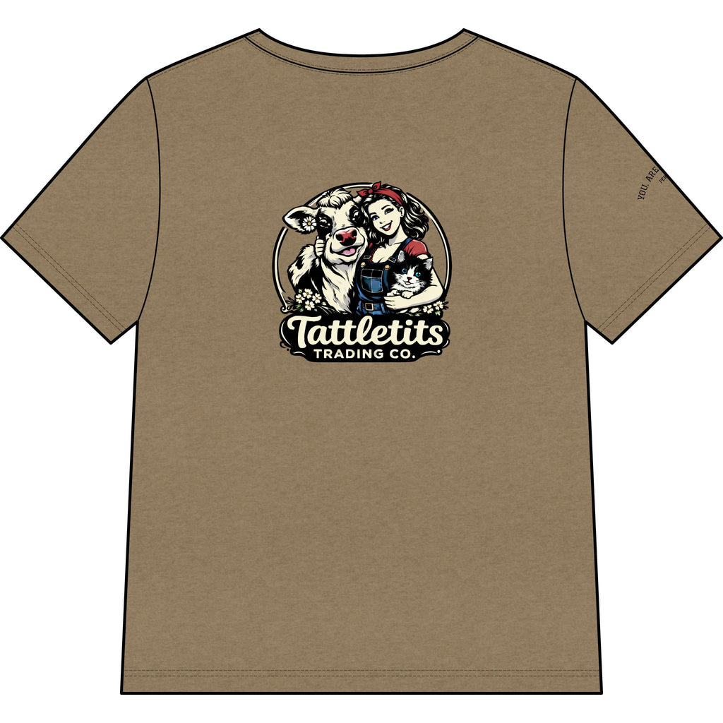 T-Shirt — Tattletits Trading Co. Retro Cowgirl & Cow Graphic Tee