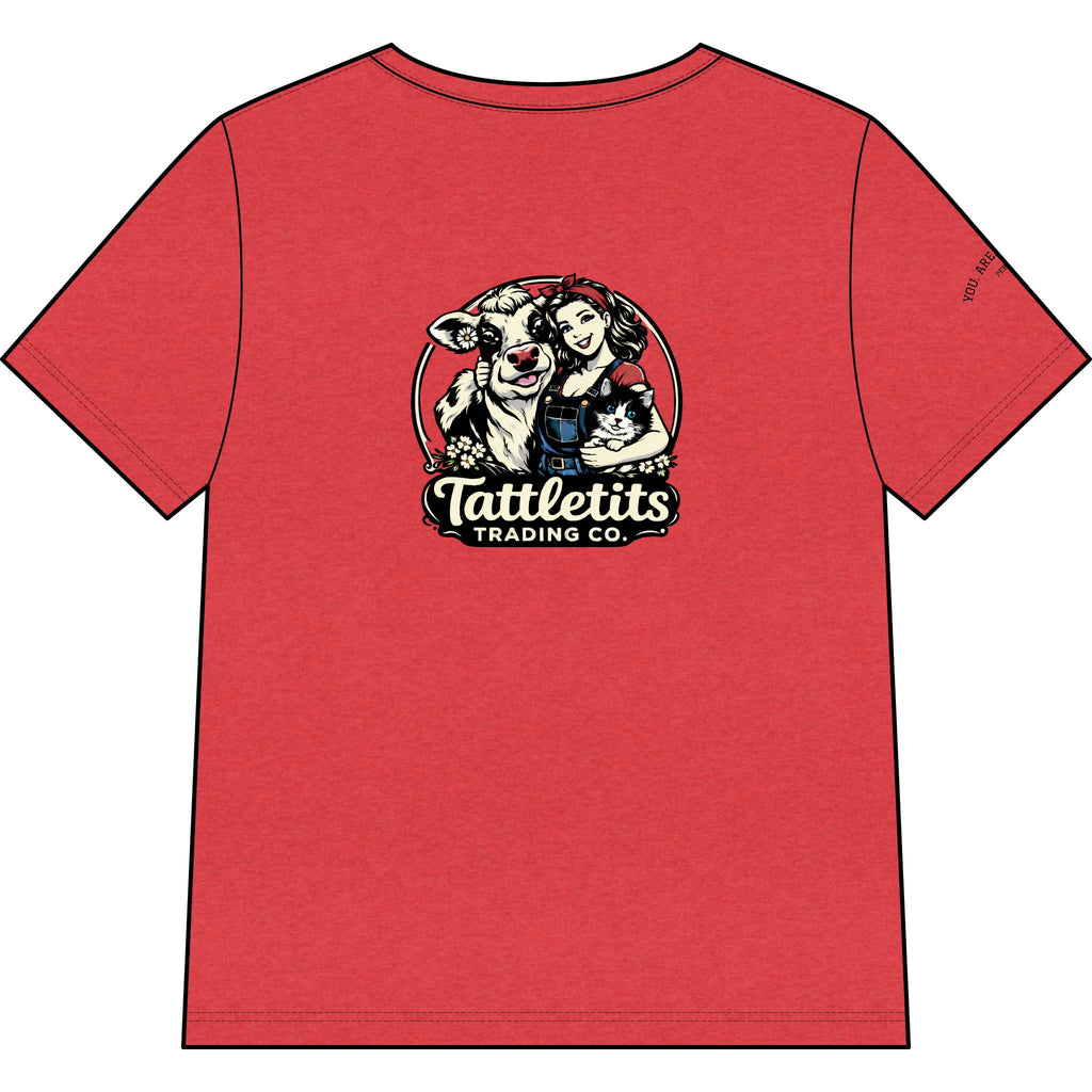 T-Shirt — Tattletits Trading Co. Retro Cowgirl & Cow Graphic Tee