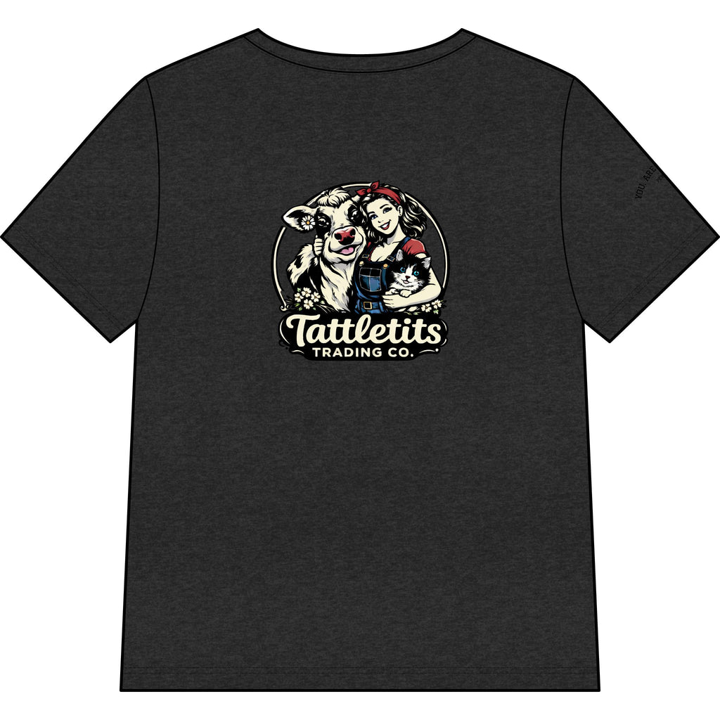 T-Shirt — Tattletits Trading Co. Retro Cowgirl & Cow Graphic Tee