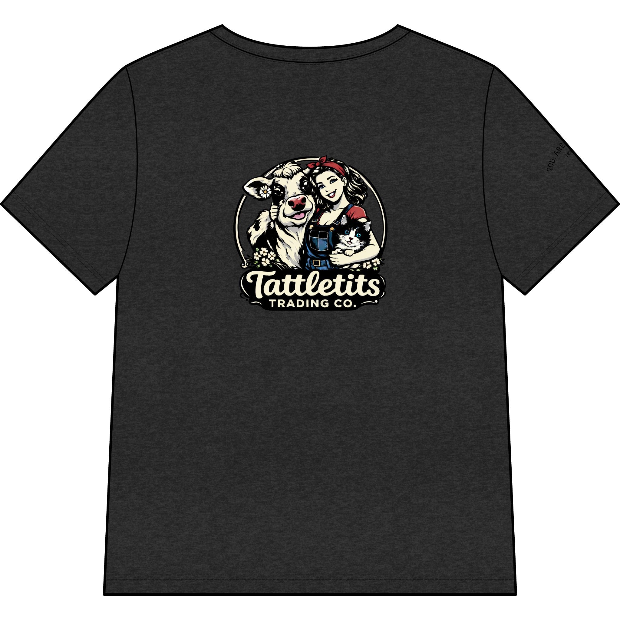 T-Shirt — Tattletits Trading Co. Retro Cowgirl & Cow Graphic Tee