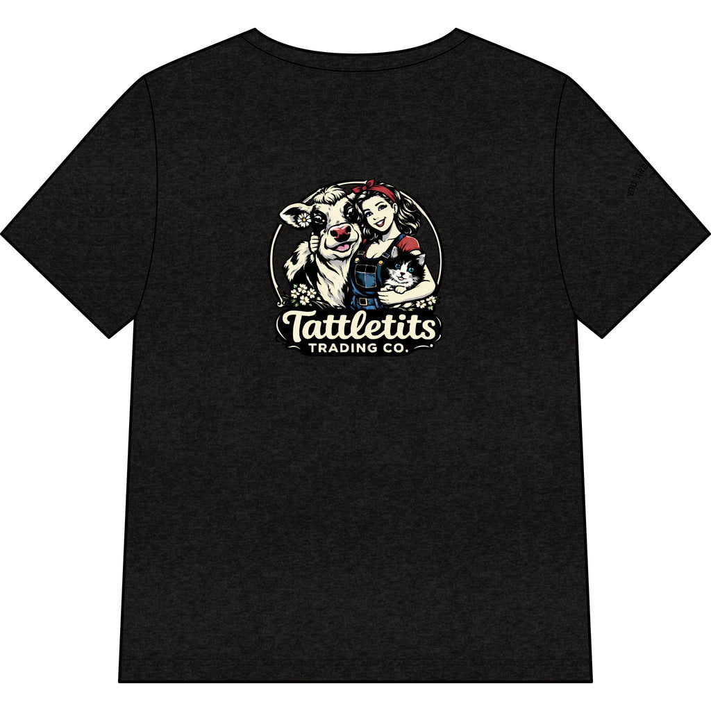 T-Shirt — Tattletits Trading Co. Retro Cowgirl & Cow Graphic Tee