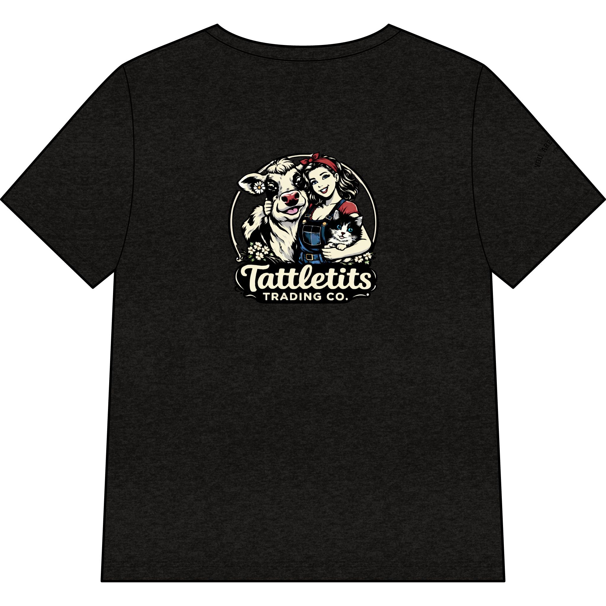T-Shirt — Tattletits Trading Co. Retro Cowgirl & Cow Graphic Tee