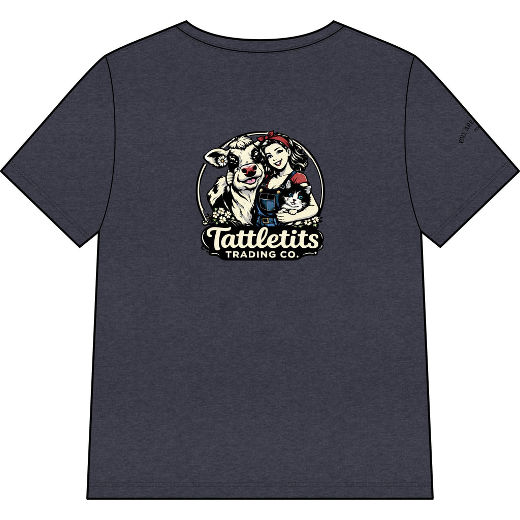 T-Shirt — Tattletits Trading Co. Retro Cowgirl & Cow Graphic Tee