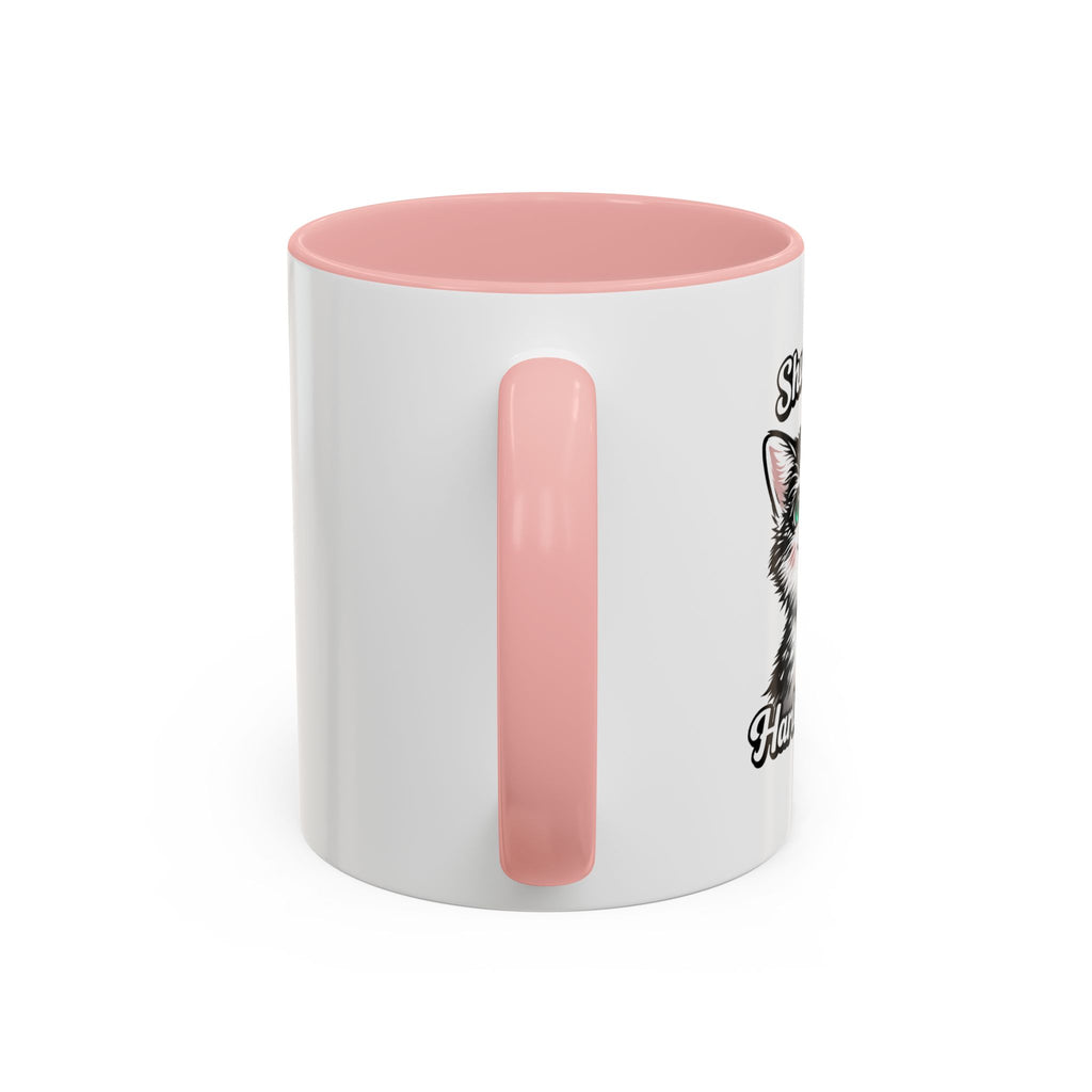 Cat Lover Accent Coffee Mug — Cute Staring Cat Design (11/15 oz)