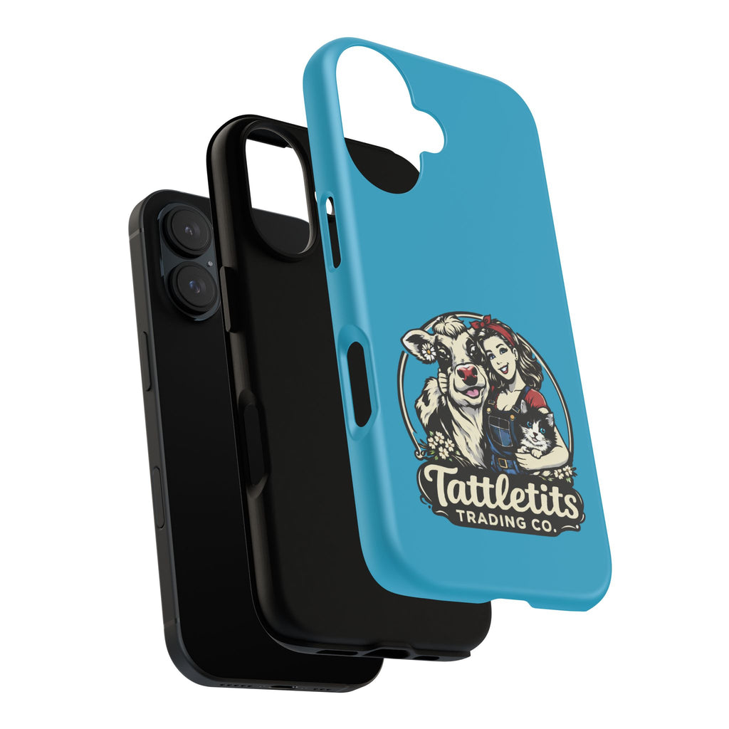 Phone Case — Retro 'Tuffellets' Logo Pattern on Teal