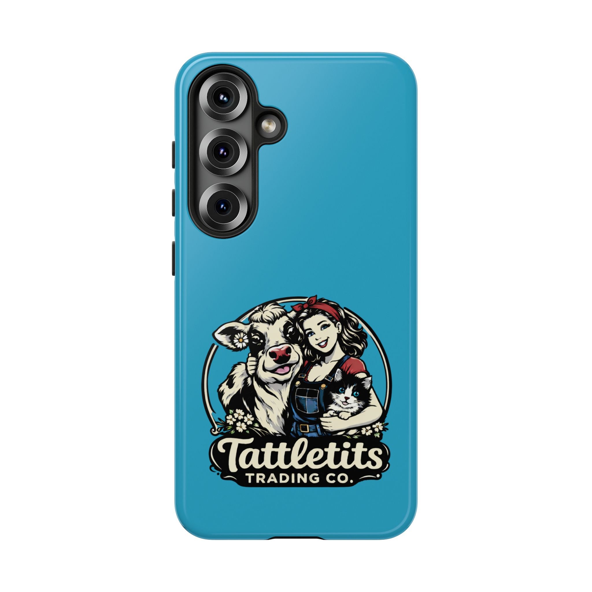 Phone Case — Retro 'Tuffellets' Logo Pattern on Teal