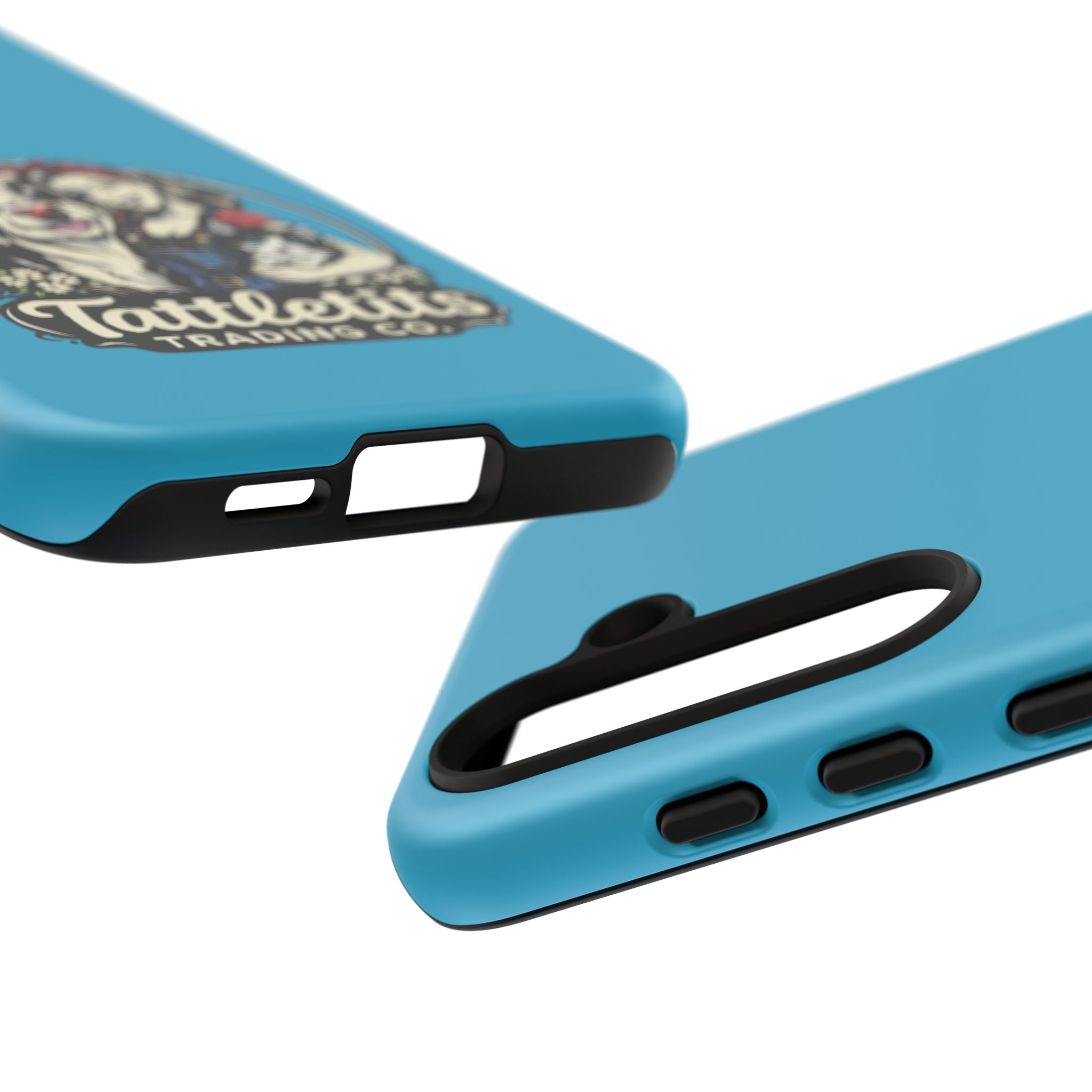 Phone Case — Retro 'Tuffellets' Logo Pattern on Teal