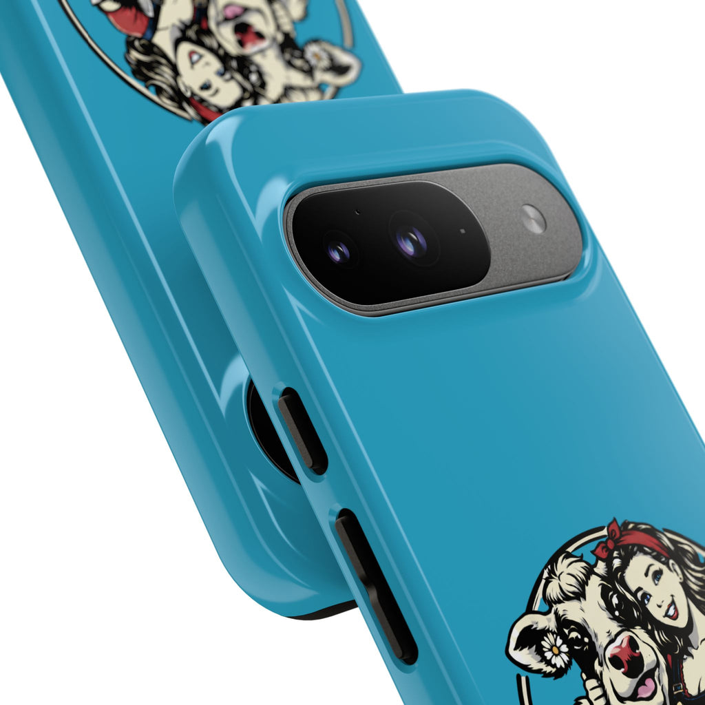 Phone Case — Retro 'Tuffellets' Logo Pattern on Teal