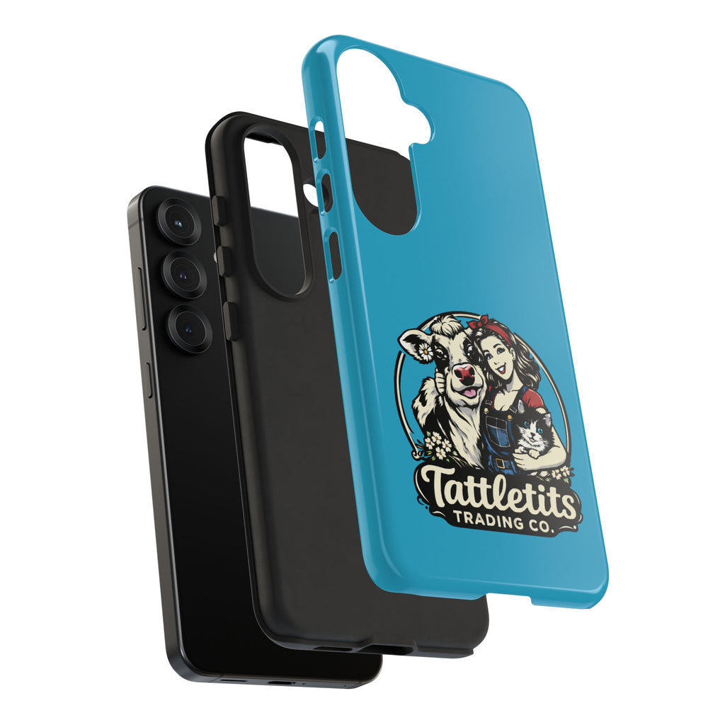 Phone Case — Retro 'Tuffellets' Logo Pattern on Teal